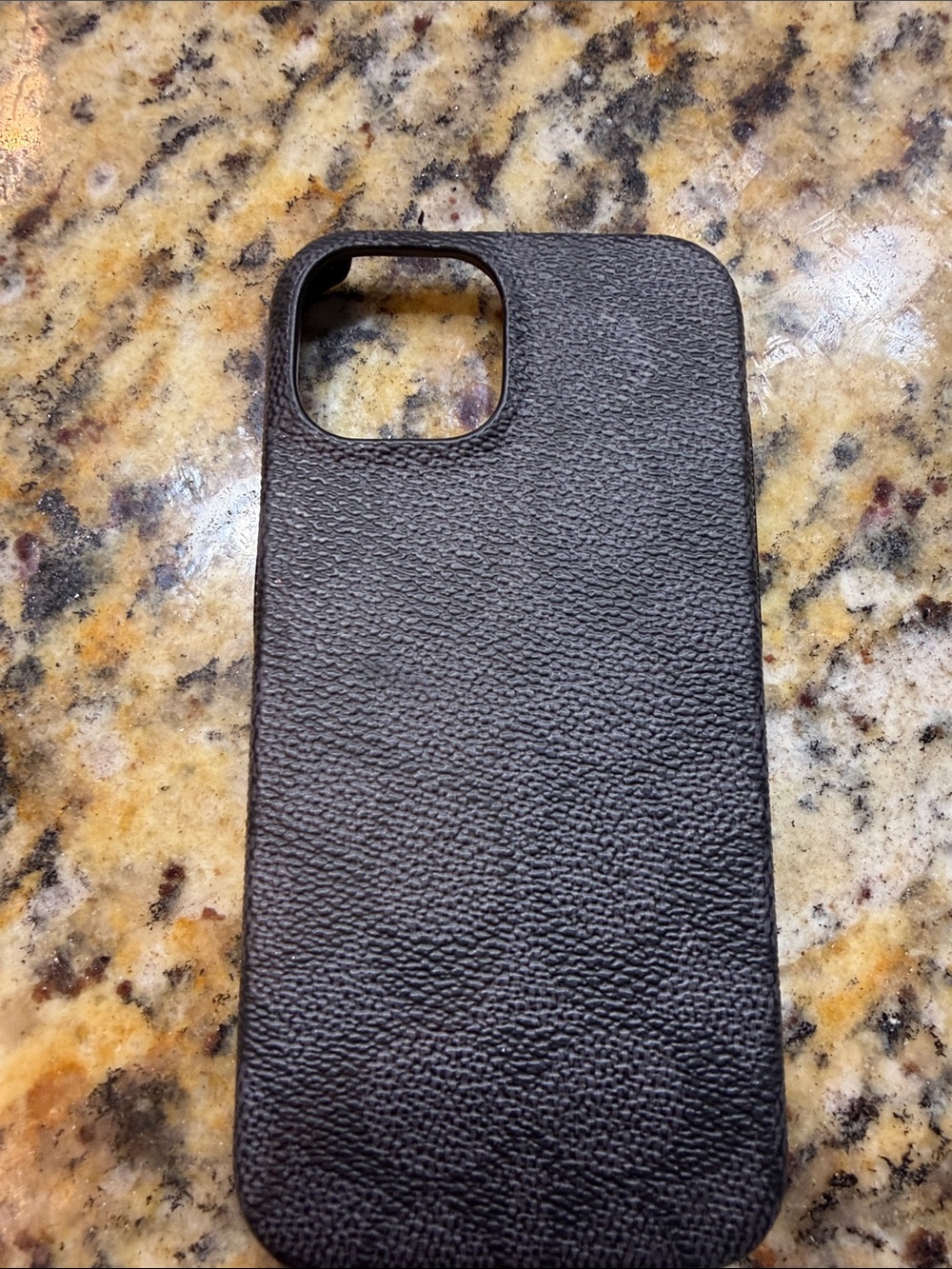 Coach Black Pebbled Leather Phone Case